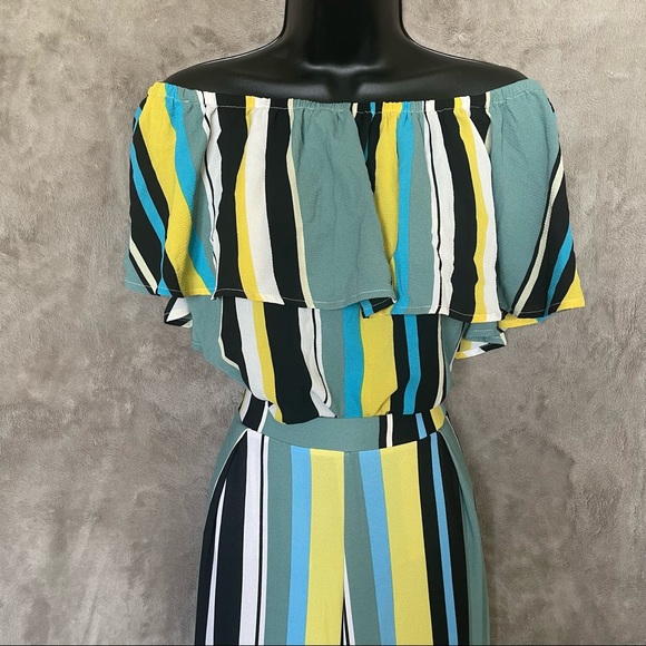 Macy's Bar III Matching Top and Pants Striped Set - Picture 5 of 16